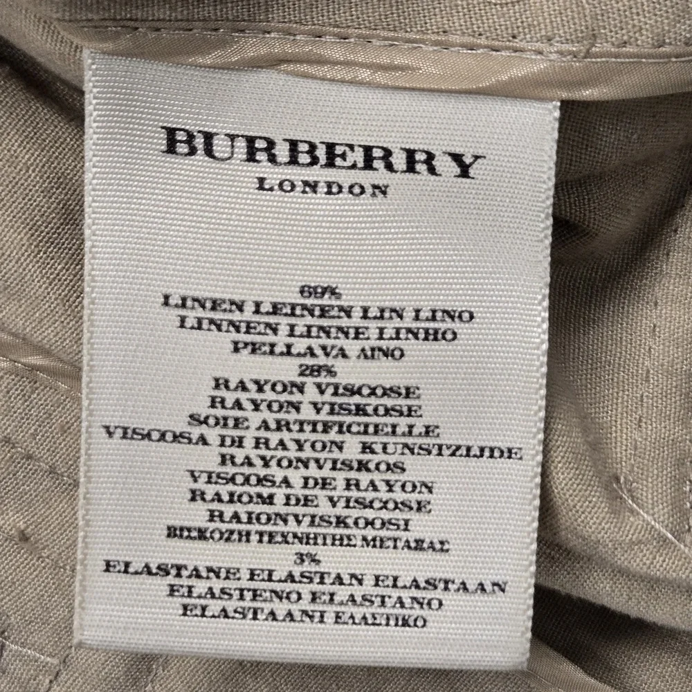 Burberry London‎ Linen Blend Natural Beige Women's Jacket Size 4 UK 6 - Picture 4 of 12